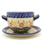 Orig. Bunzlauer Suppen-Tasse mit Untertasse Dekor Adelheid